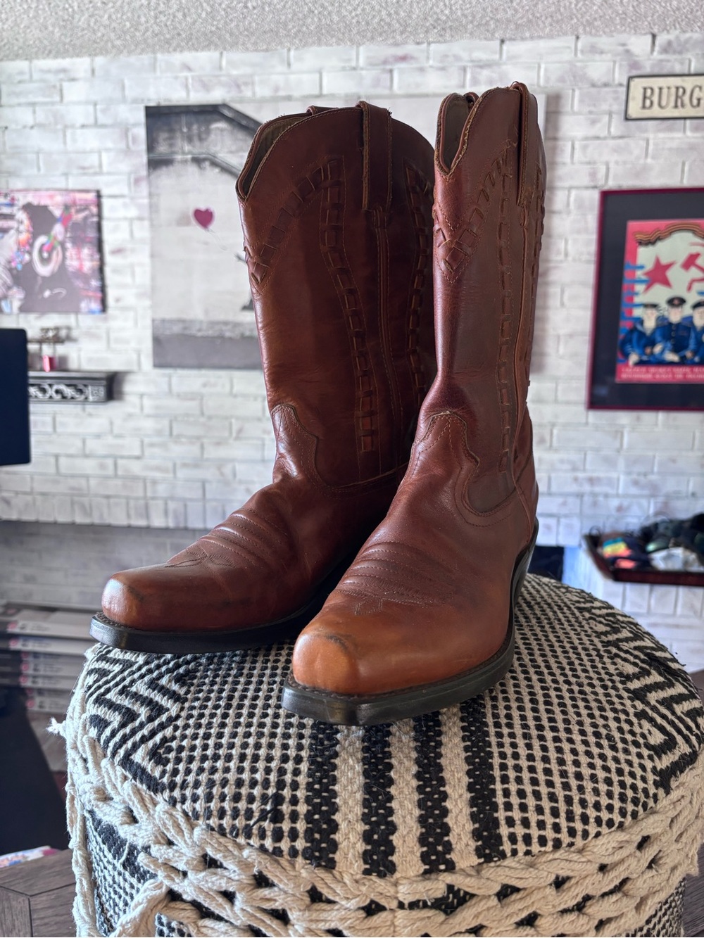 Durango Chestnut Brown Leather Western Boots sz 9